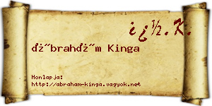 Ábrahám Kinga névjegykártya